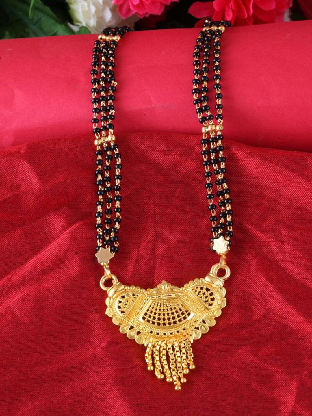 

DIVASTRI One Gram Gold-Plated Beaded Mangalsutra