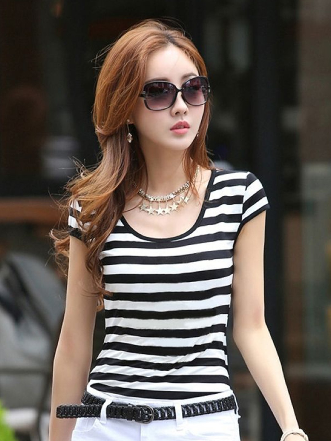 

StyleCast Striped Top, Black