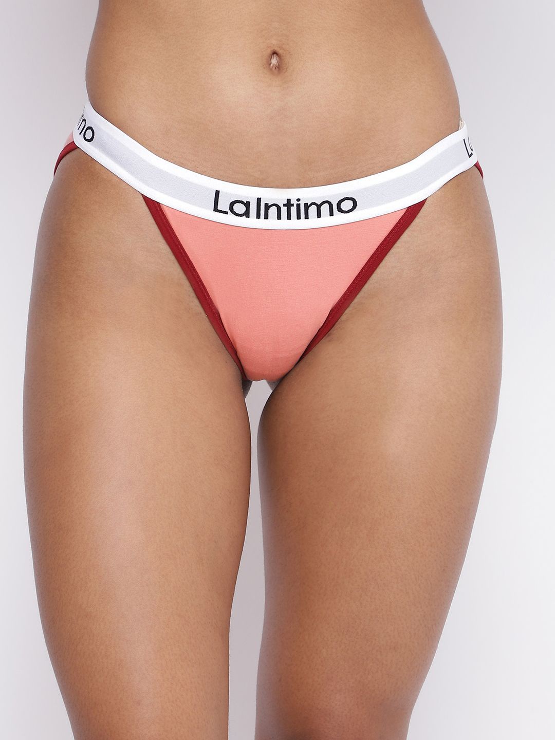 

La Intimo Women Mid Rise Thong Briefs, Coral