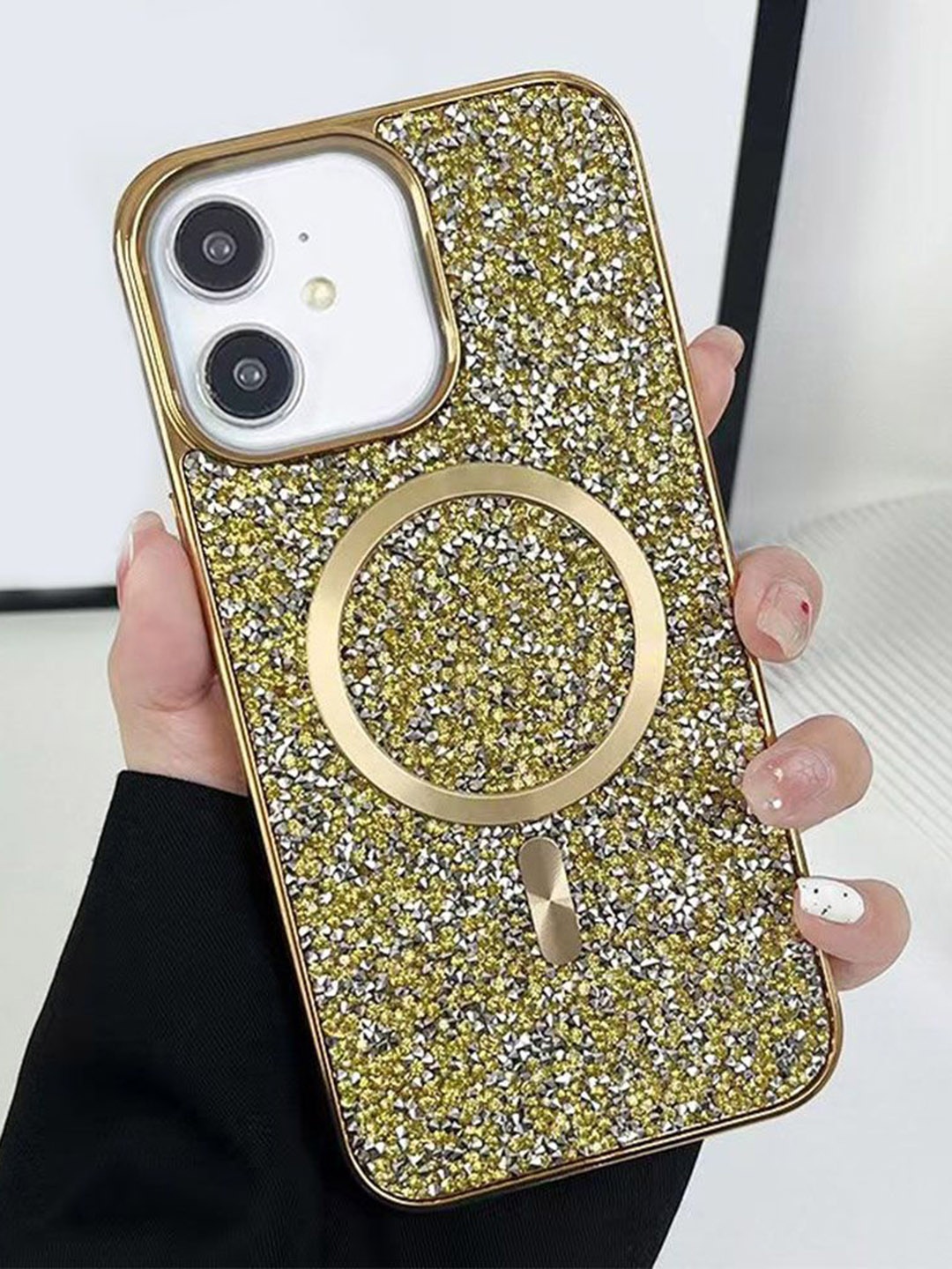 

Luxury Kase Solid Printed iPhone 12 Back Case Mobile Accessories, Gold