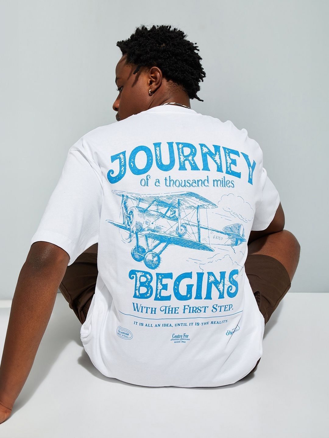 

Max URB_N Men Relaxed Fit Back Printed T-shirt, White
