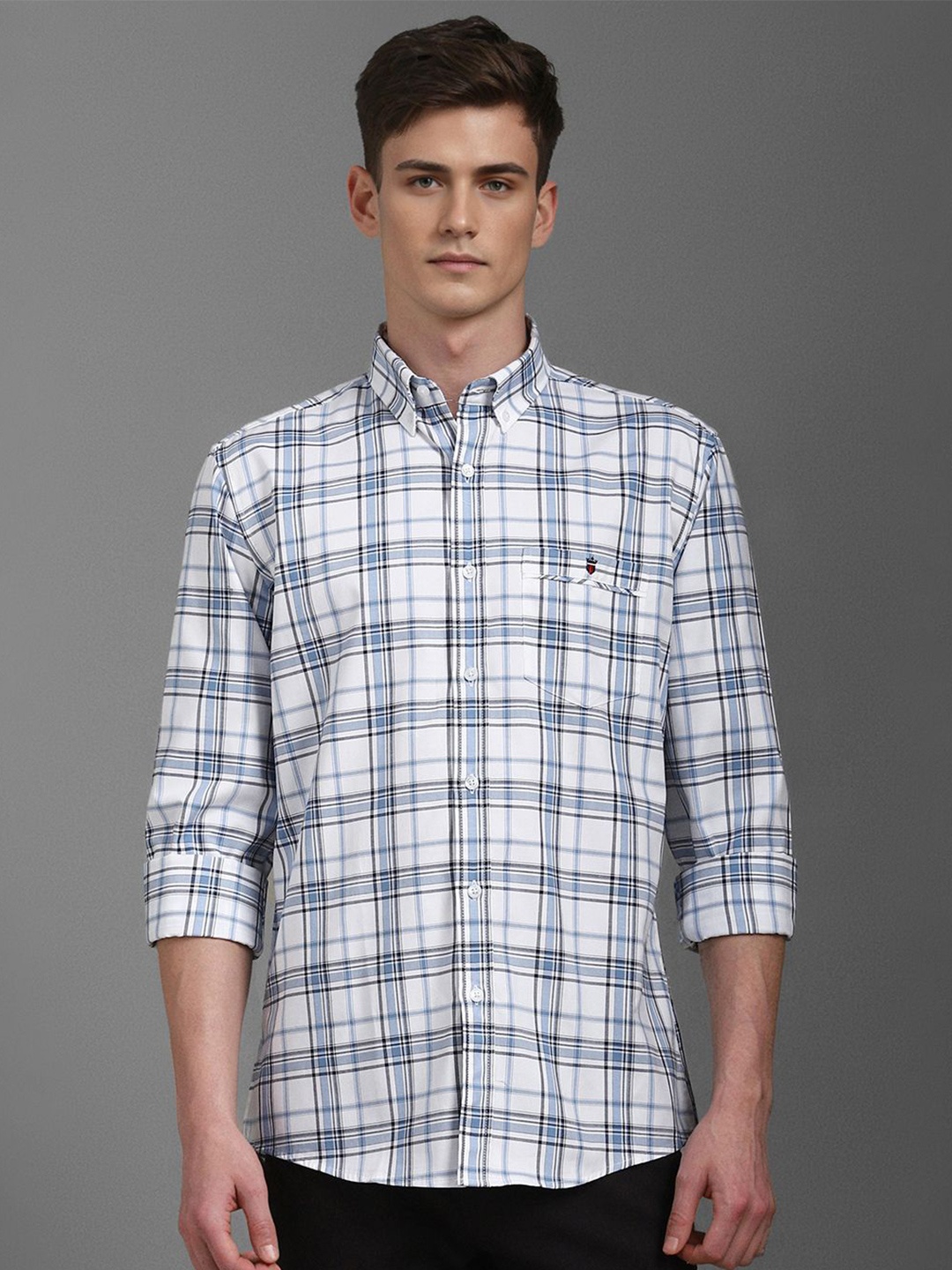

Louis Philippe Sport Men Slim Fit Opaque Checked Casual Shirt, White