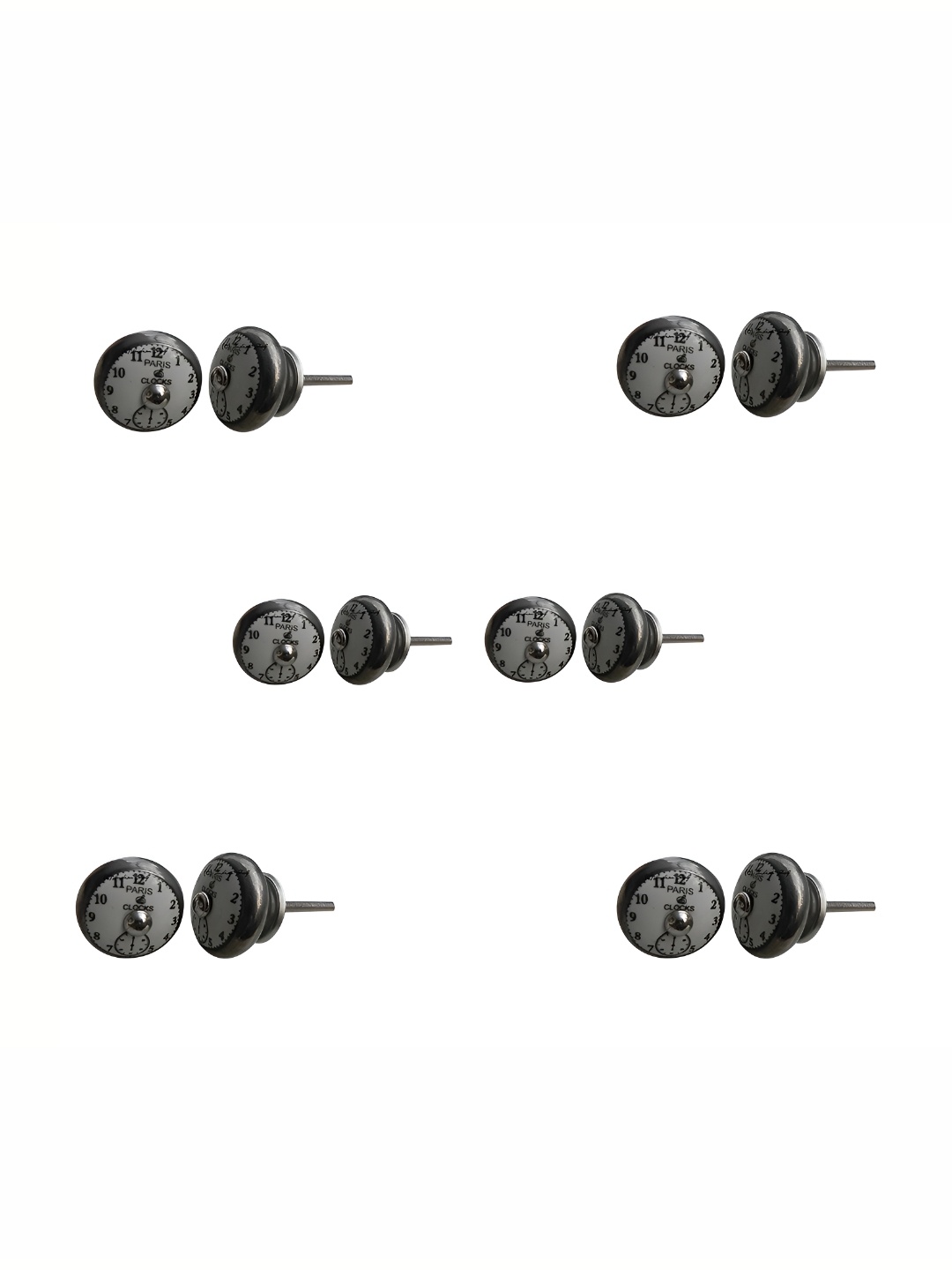 

Indianshelf Black & Grey 6 Pieces Printed Ceramic Knobs