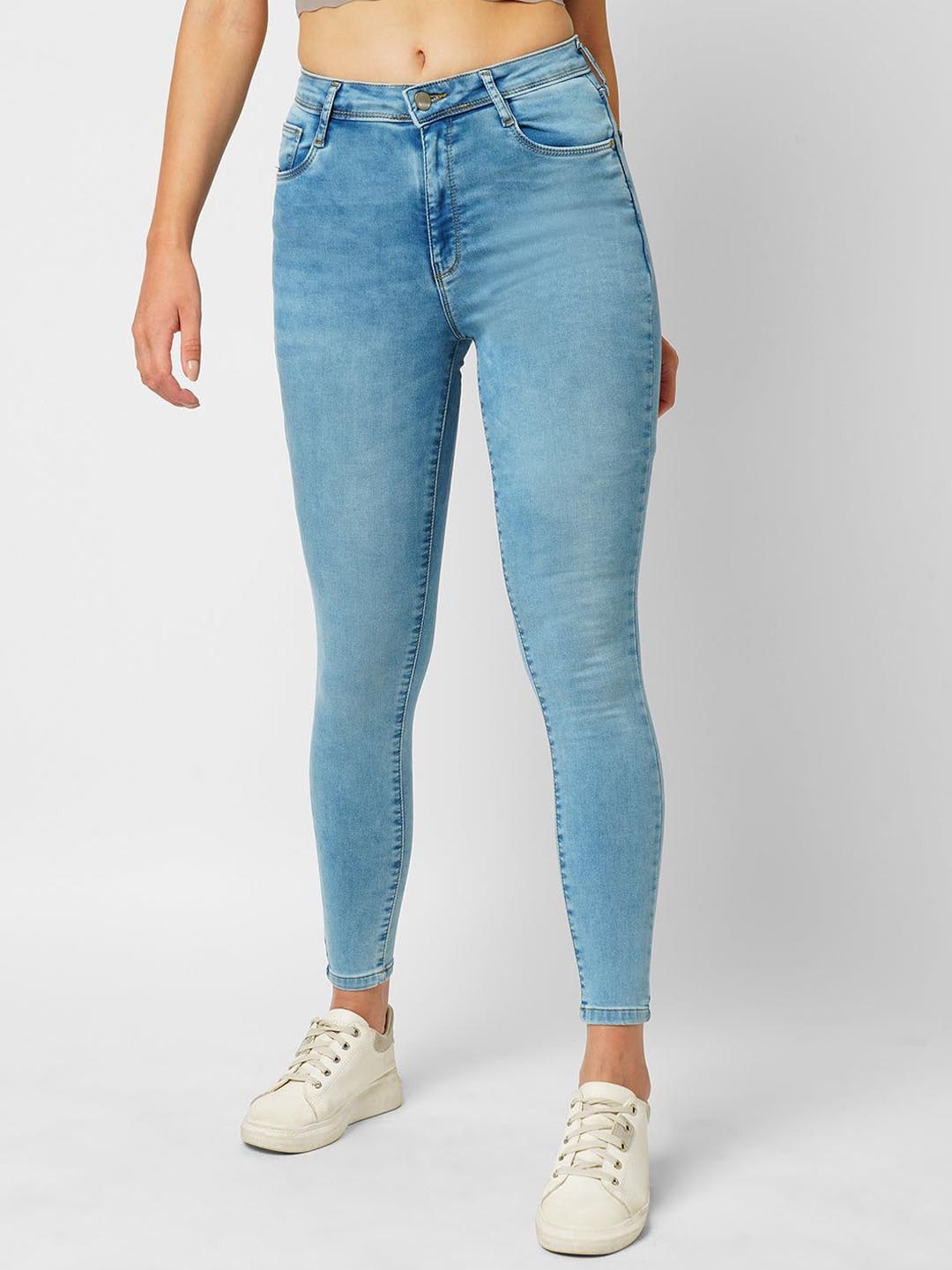 

Kraus Jeans Women Skinny Fit High-Rise Light Fade Jeans, Blue