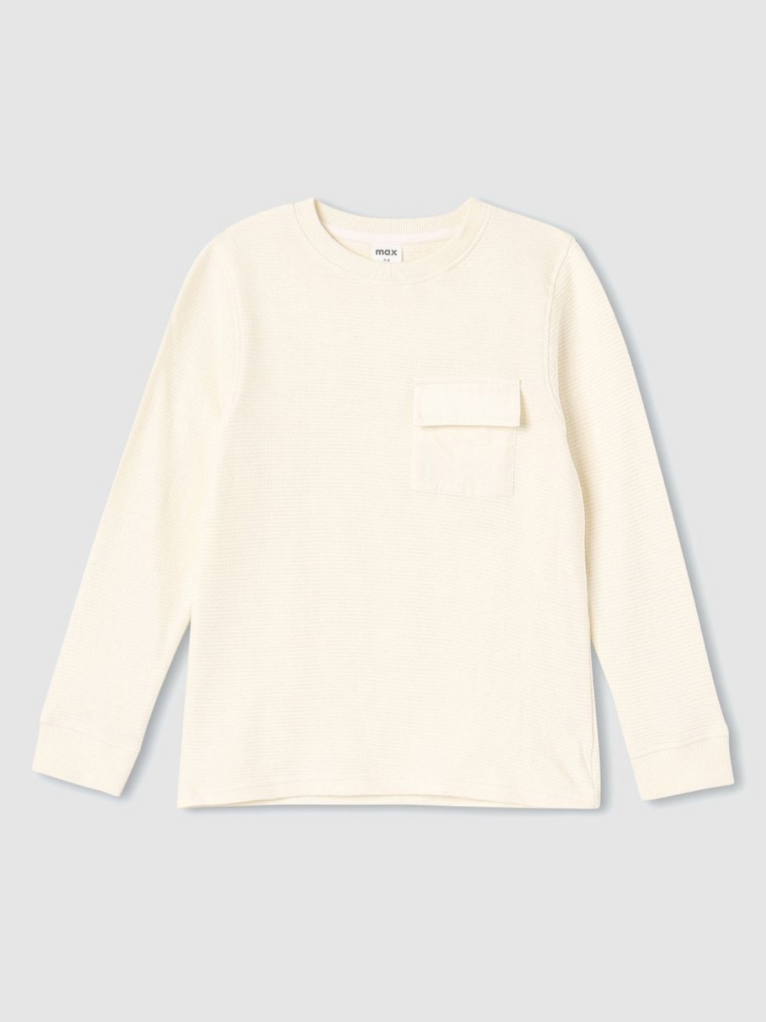 

max Boys Henley Neck Pockets T-shirt, Beige