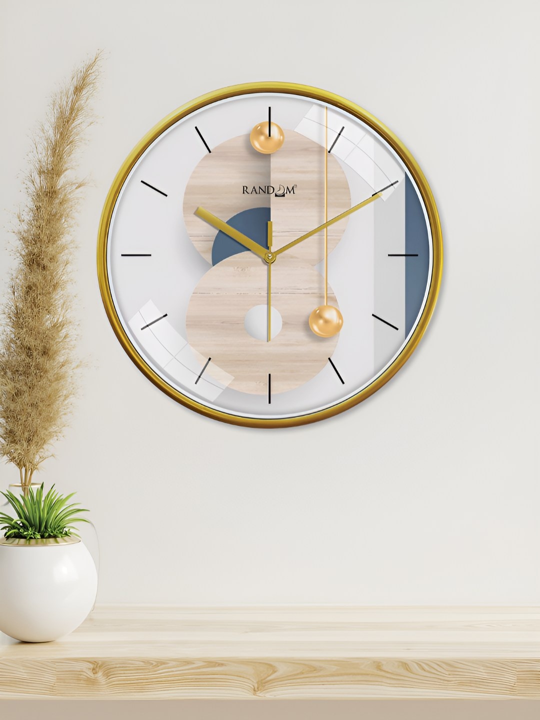 

RANDOM White & Blue Printed Analogue Contemporary Wall Clock- 30 cm