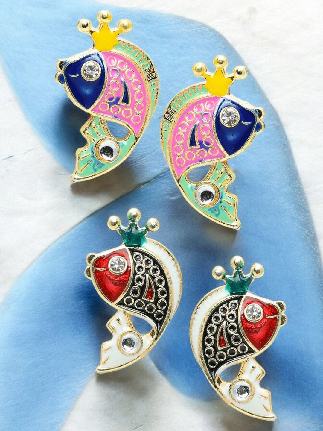 

OOMPH Contemporary Studs Earrings, Blue