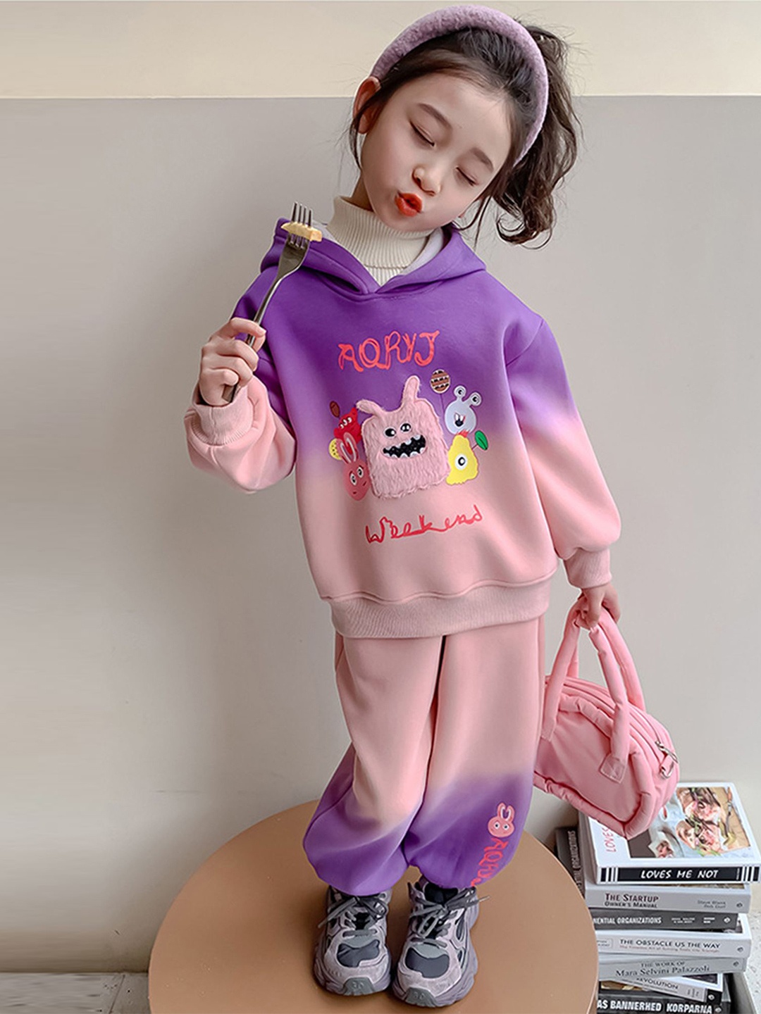 

LULU & SKY Girls Dyed T-shirt, Purple