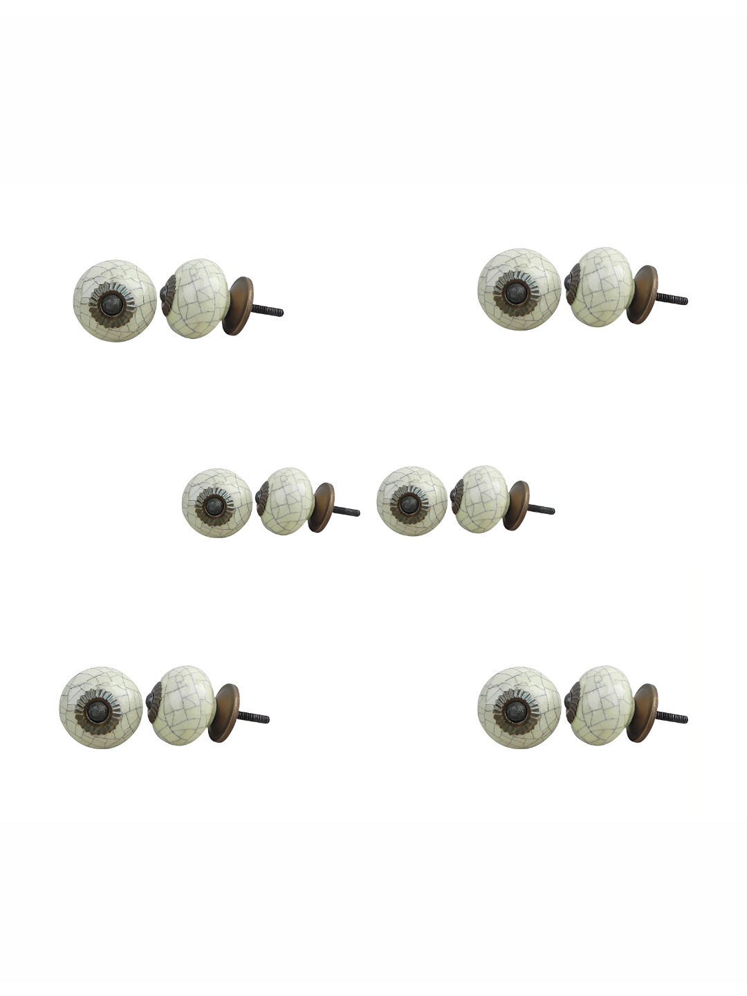 

Indianshelf 6-Pcs Yellow & Grey Printed Ceramic Knobs