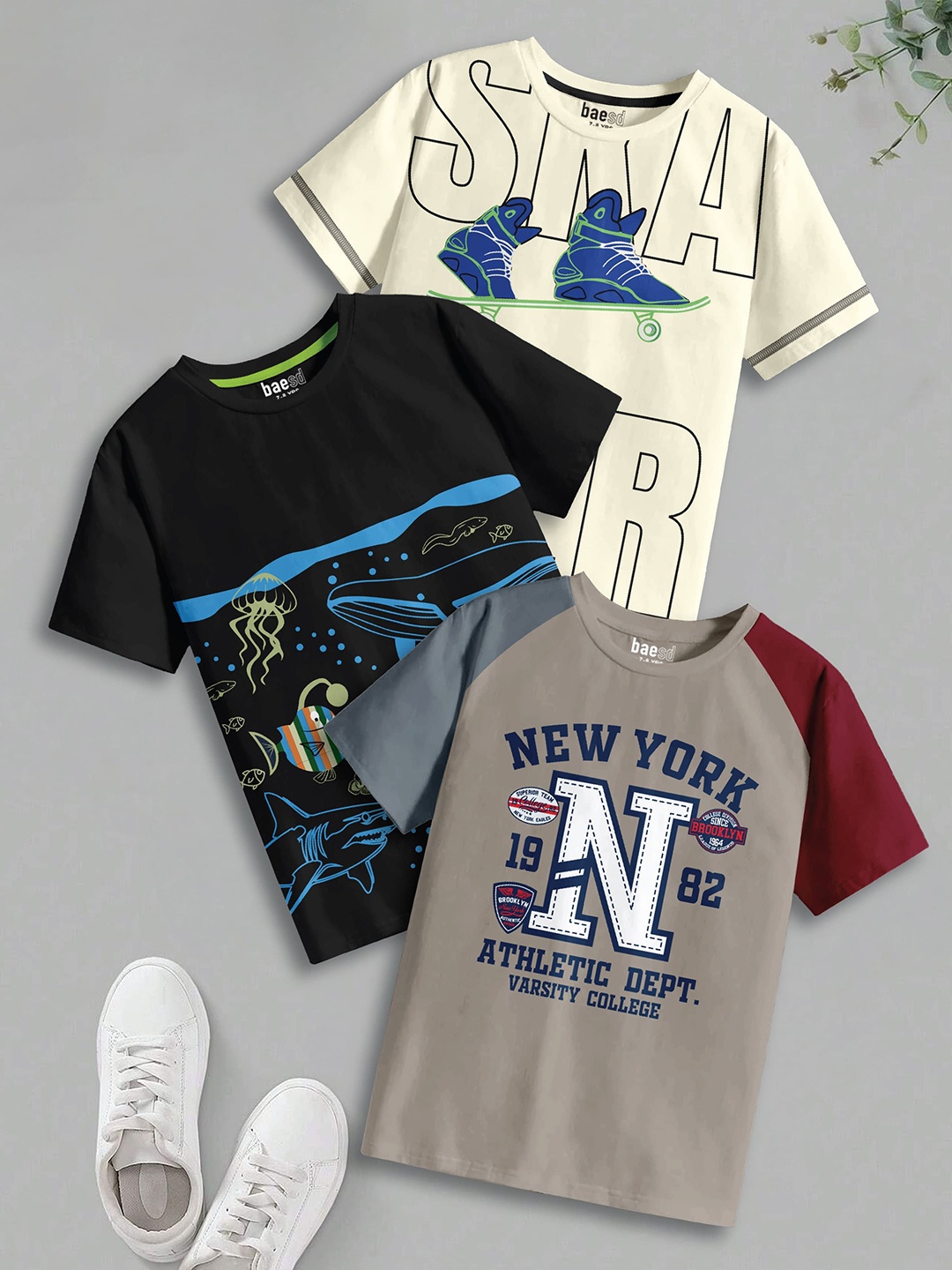 

BAESD Boys 3 Pure Cotton T-shirt, Multi