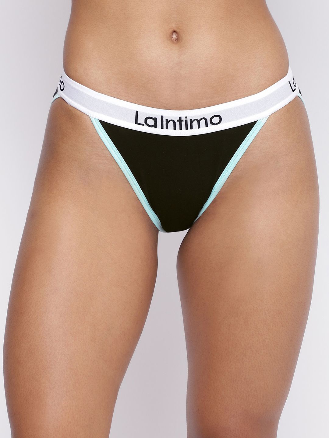 

La Intimo Women Colourblocked Low-Rise Bikini Brief, Black