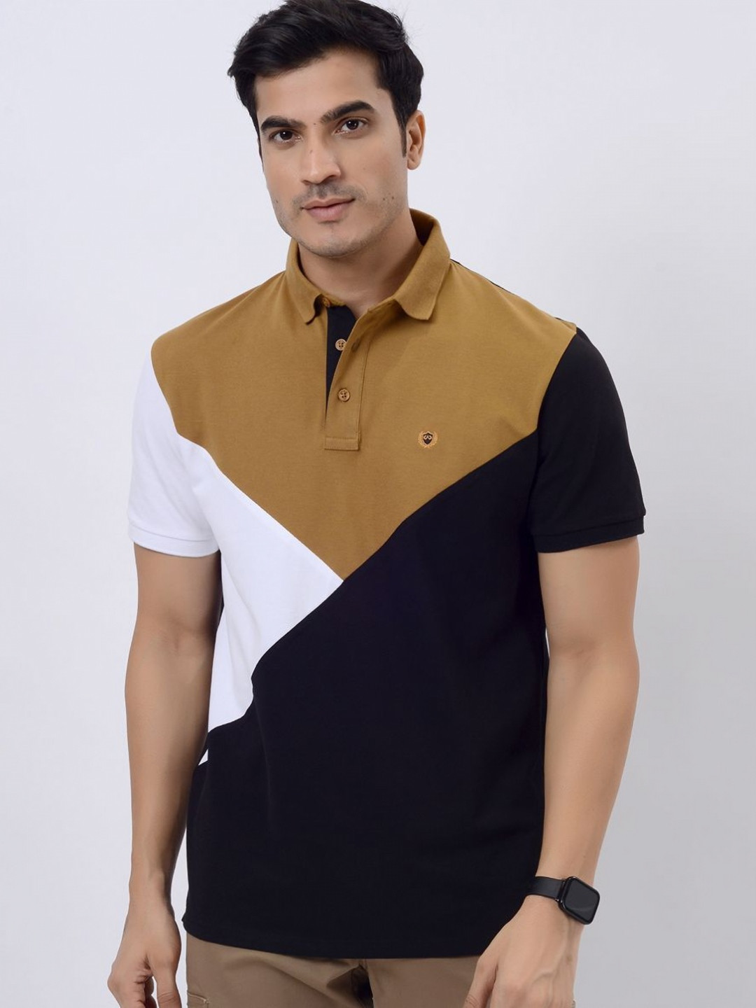 

JADE BLUE Men Striped Polo Collar Slim Fit T-shirt, Multi