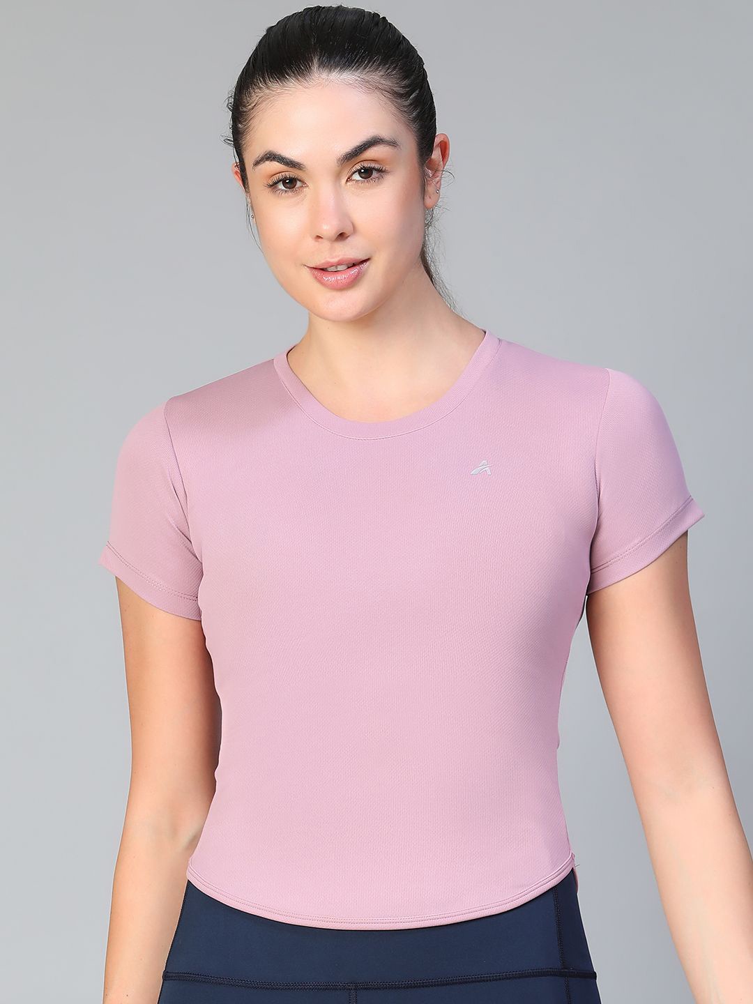 

ATHLISIS Women e-Dry Raw Edge Slim Fit T-shirt, Lavender