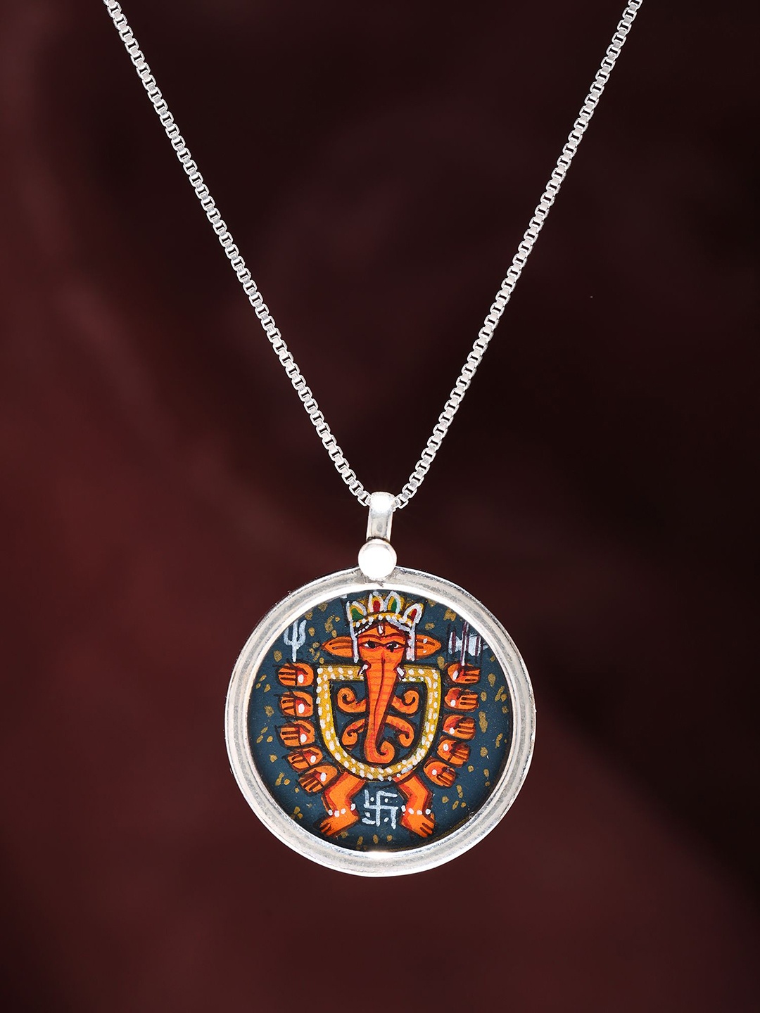 

Exotic India Circular Pendants, Silver