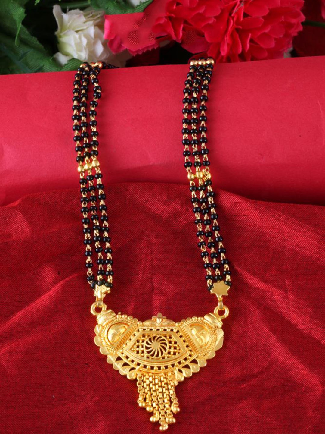 

DIVASTRI One Gram Gold-Plated Beaded Mangalsutra