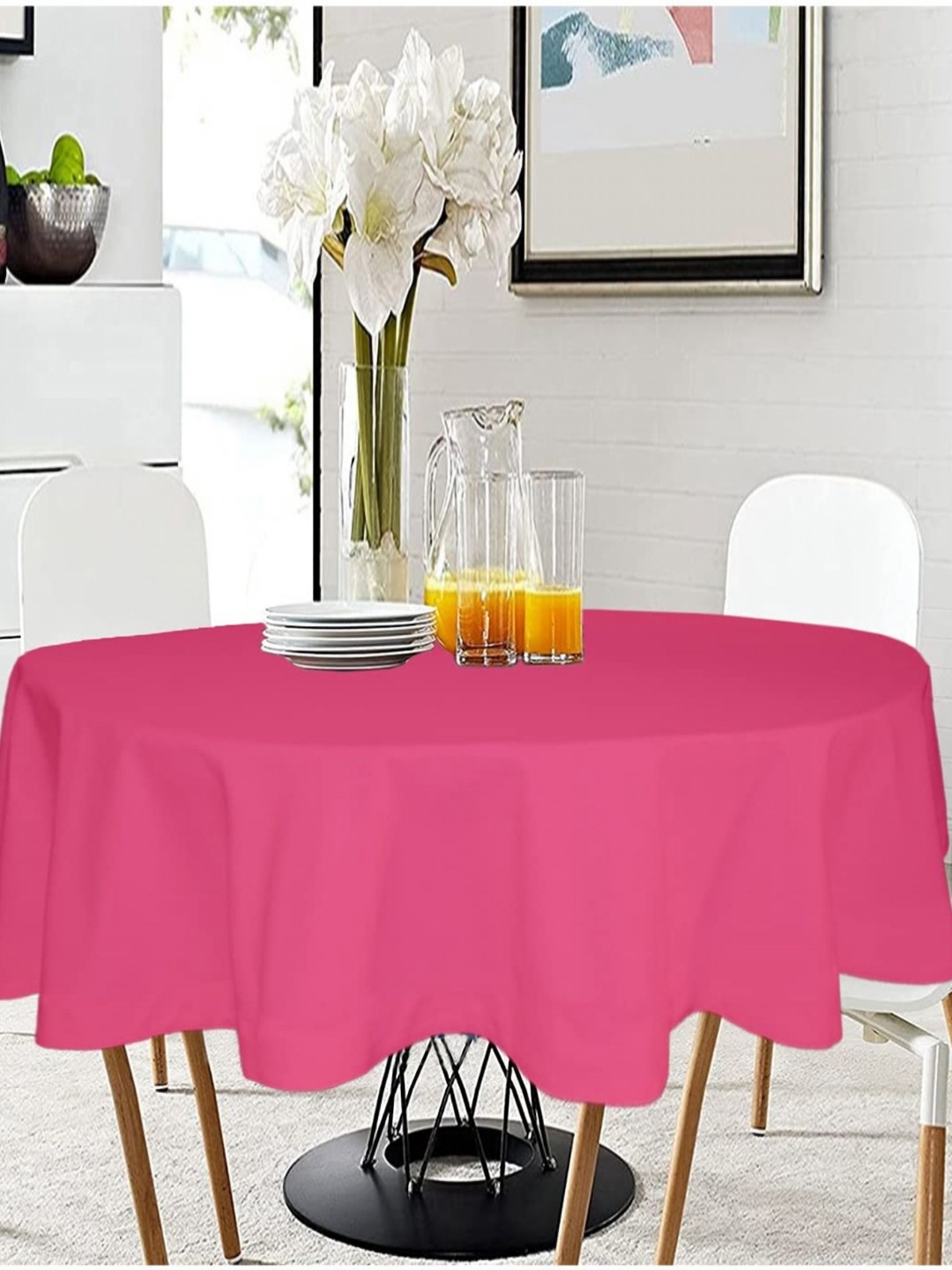 

Lushomes Pink Round 4-Seater Table Cover
