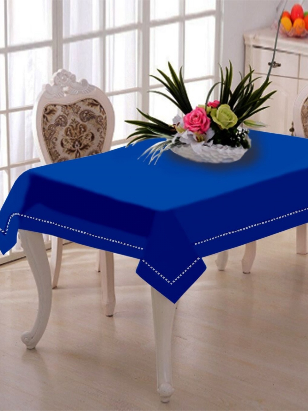 

Lushomes Blue Cotton 2-Seater Table Cover