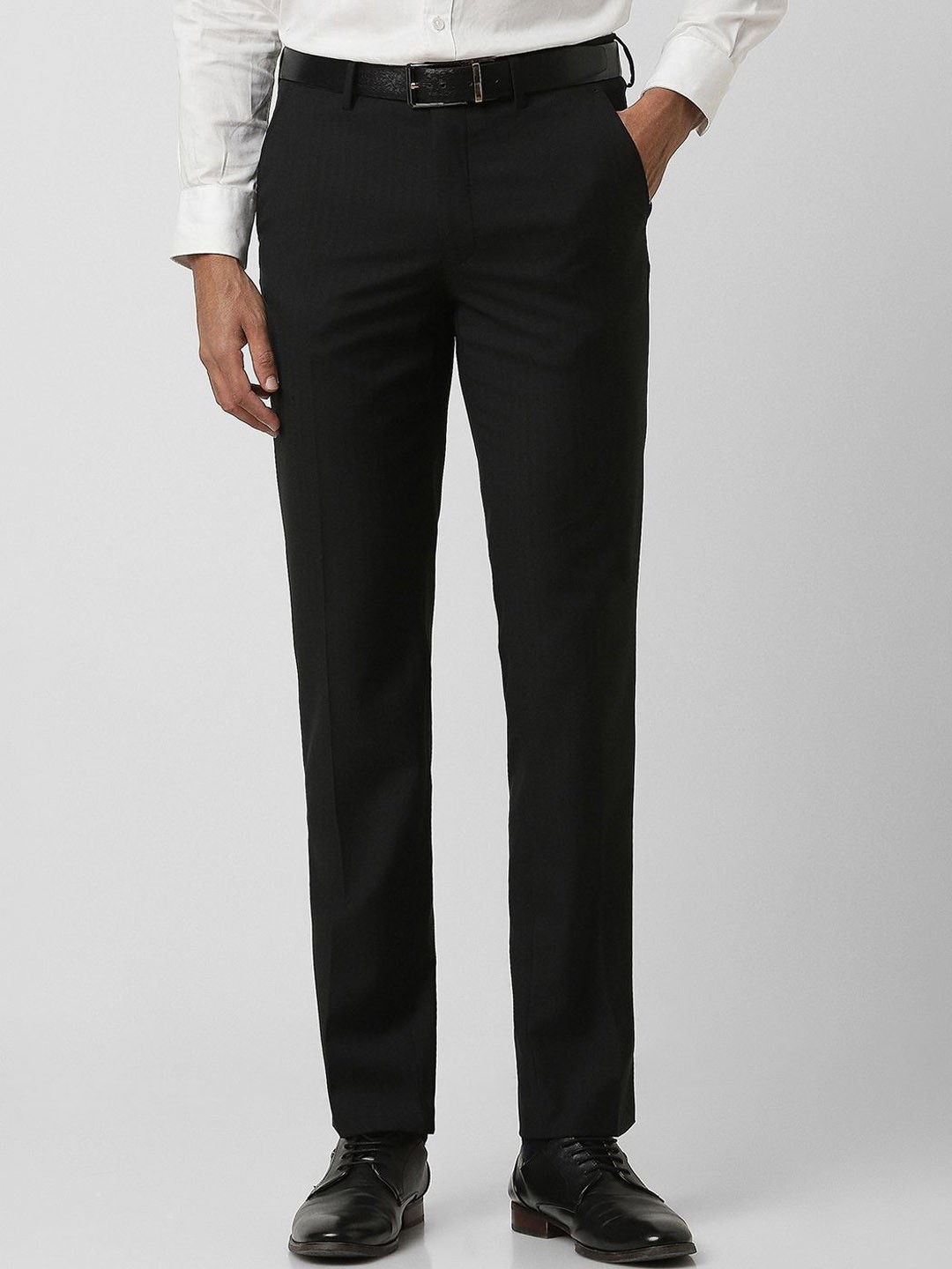 

Van Heusen Men Slim Fit Formal Trousers, Black