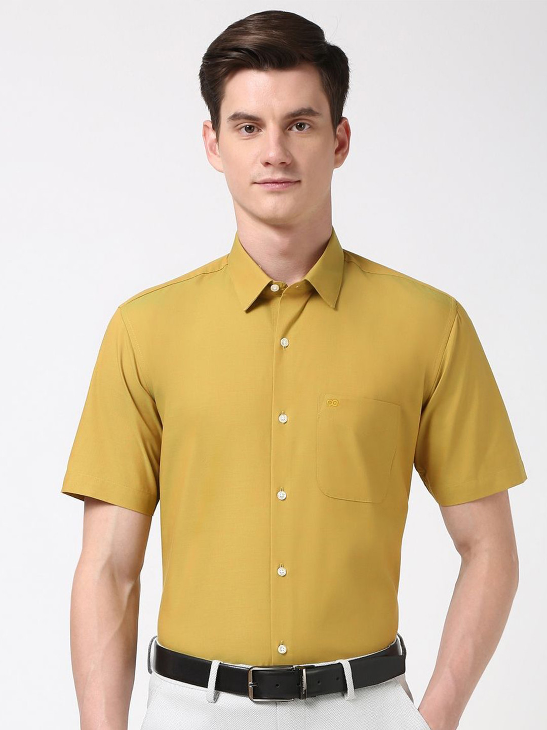 

Peter England Men Opaque Formal Shirt, Yellow