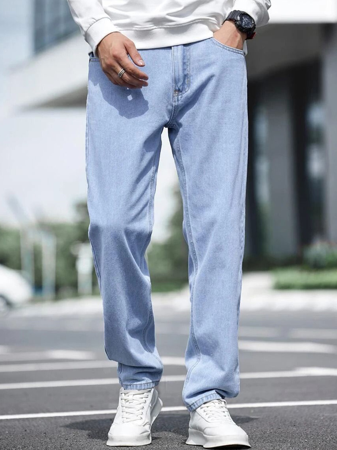

DENIMLOOK Men Relaxed Fit Stretchable Jeans, Blue
