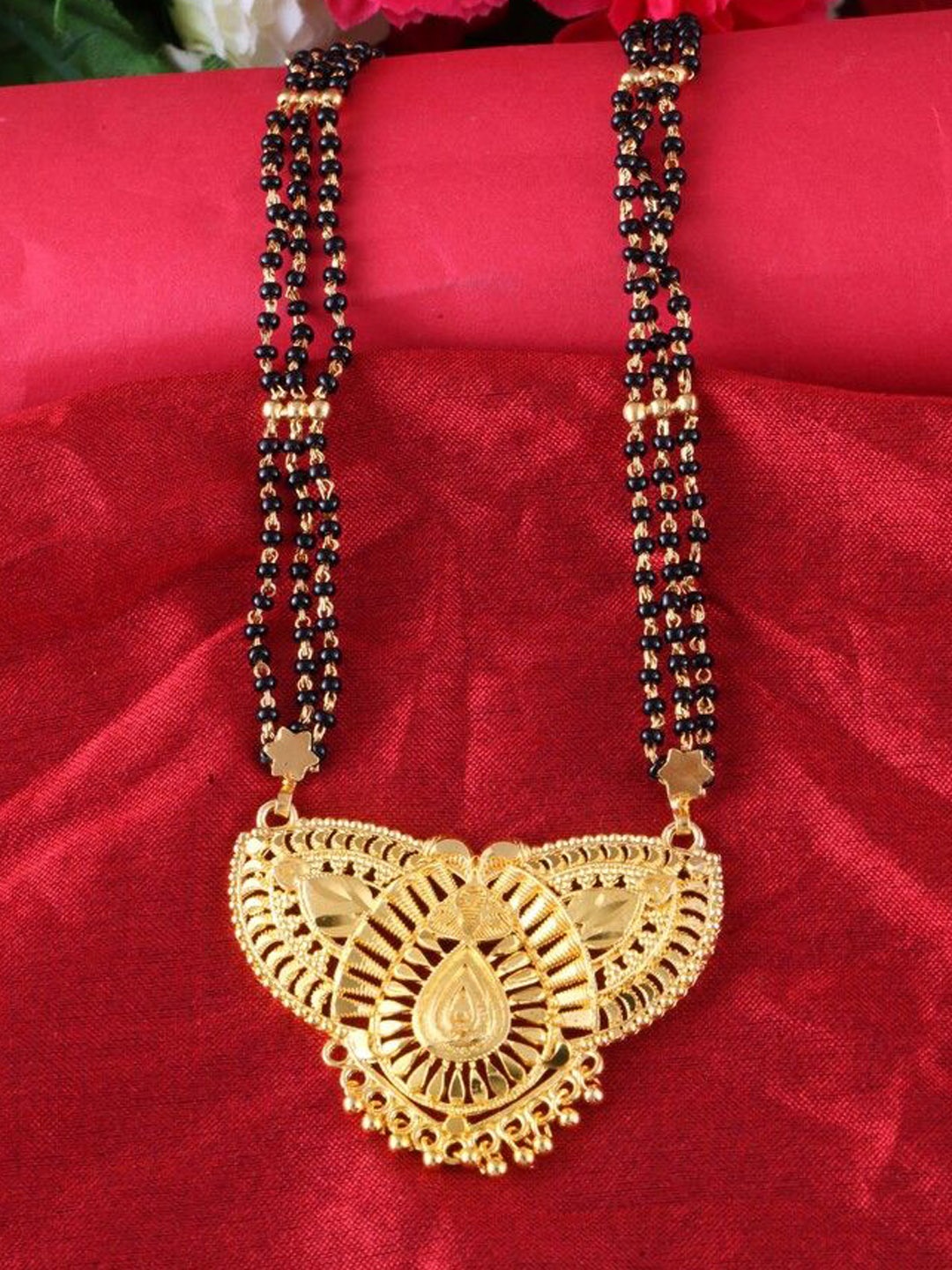 

DIVASTRI One Gram Gold-Plated Beaded Mangalsutra