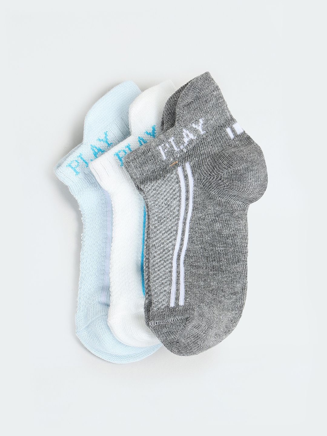 

max Infant Boys Cotton Pack Of 3 Ankle-Length Socks, White