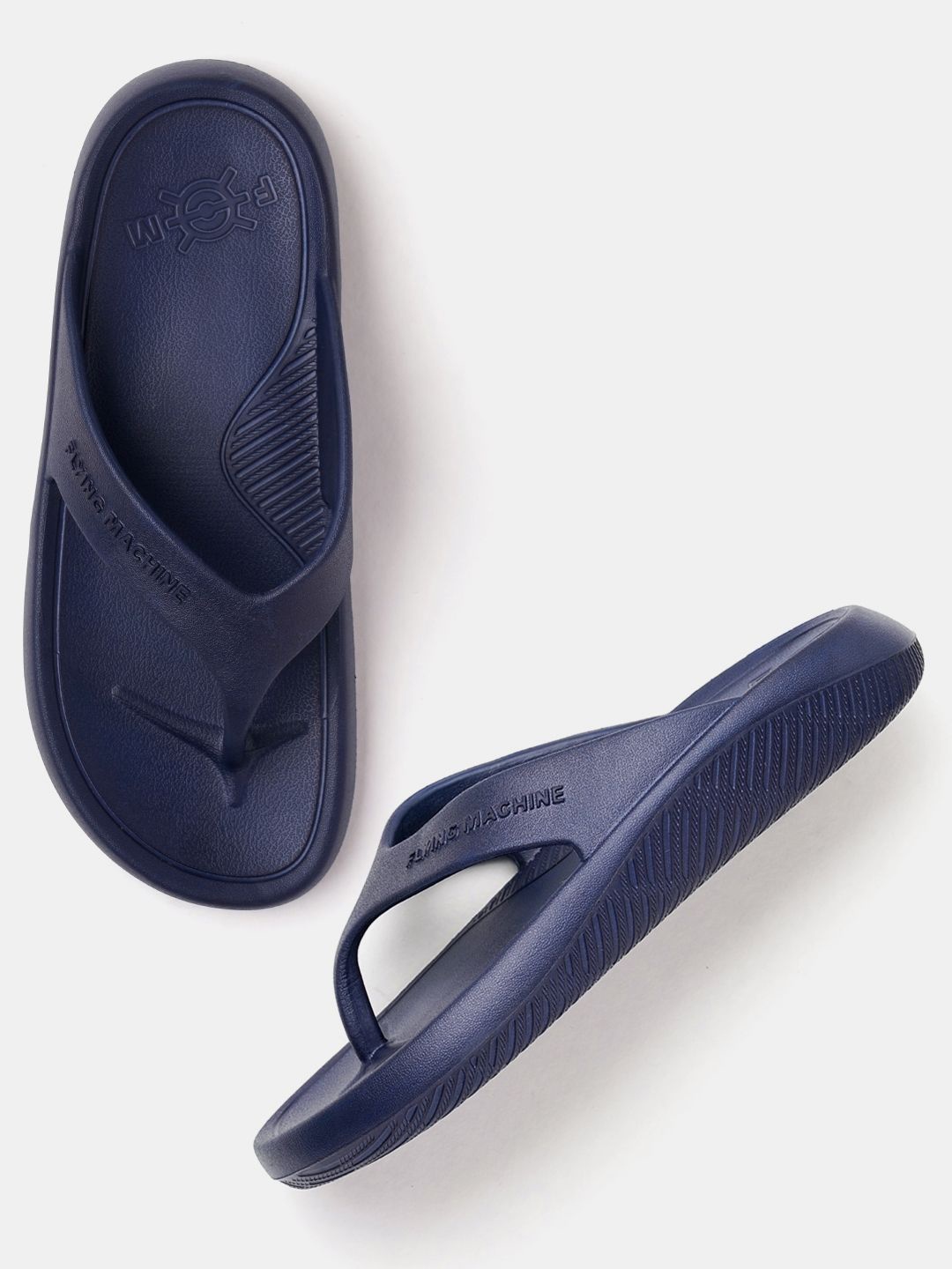 

Flying Machine Men Rubber Thong Flip-Flops, Navy blue