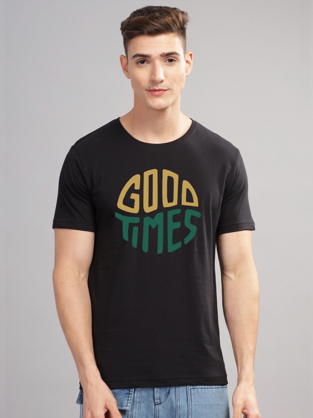 

ADRO Men Printed T-shirt, Black