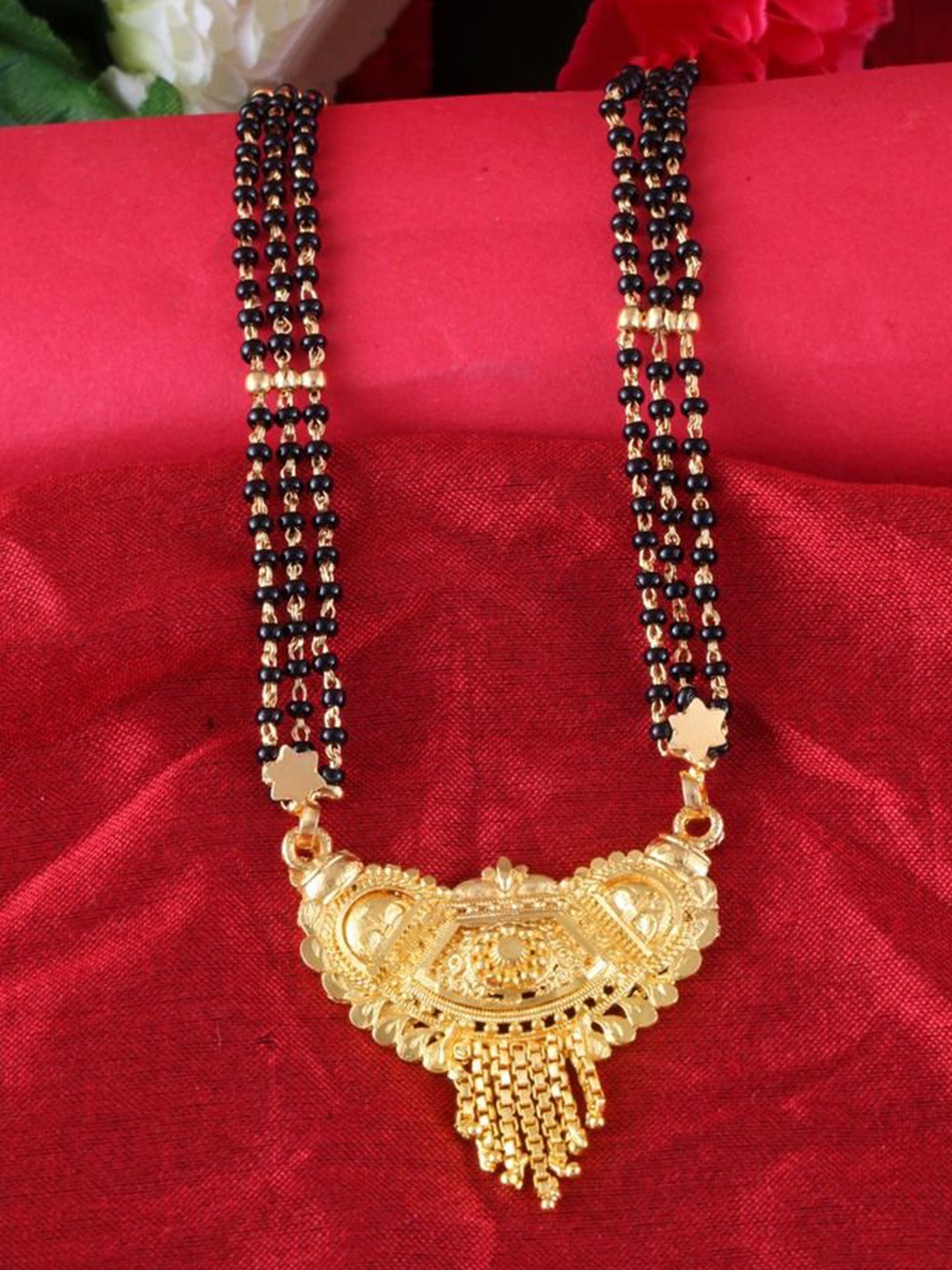 

DIVASTRI One Gram Gold-Plated Beaded Mangalsutra