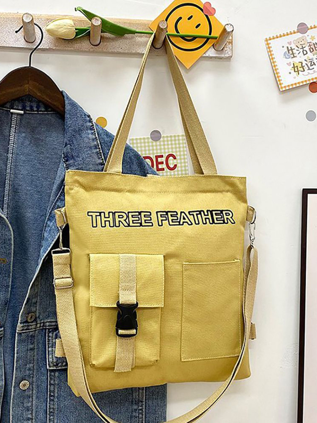 

StyleCast x Revolte Printed Structured Handheld Bag, Yellow