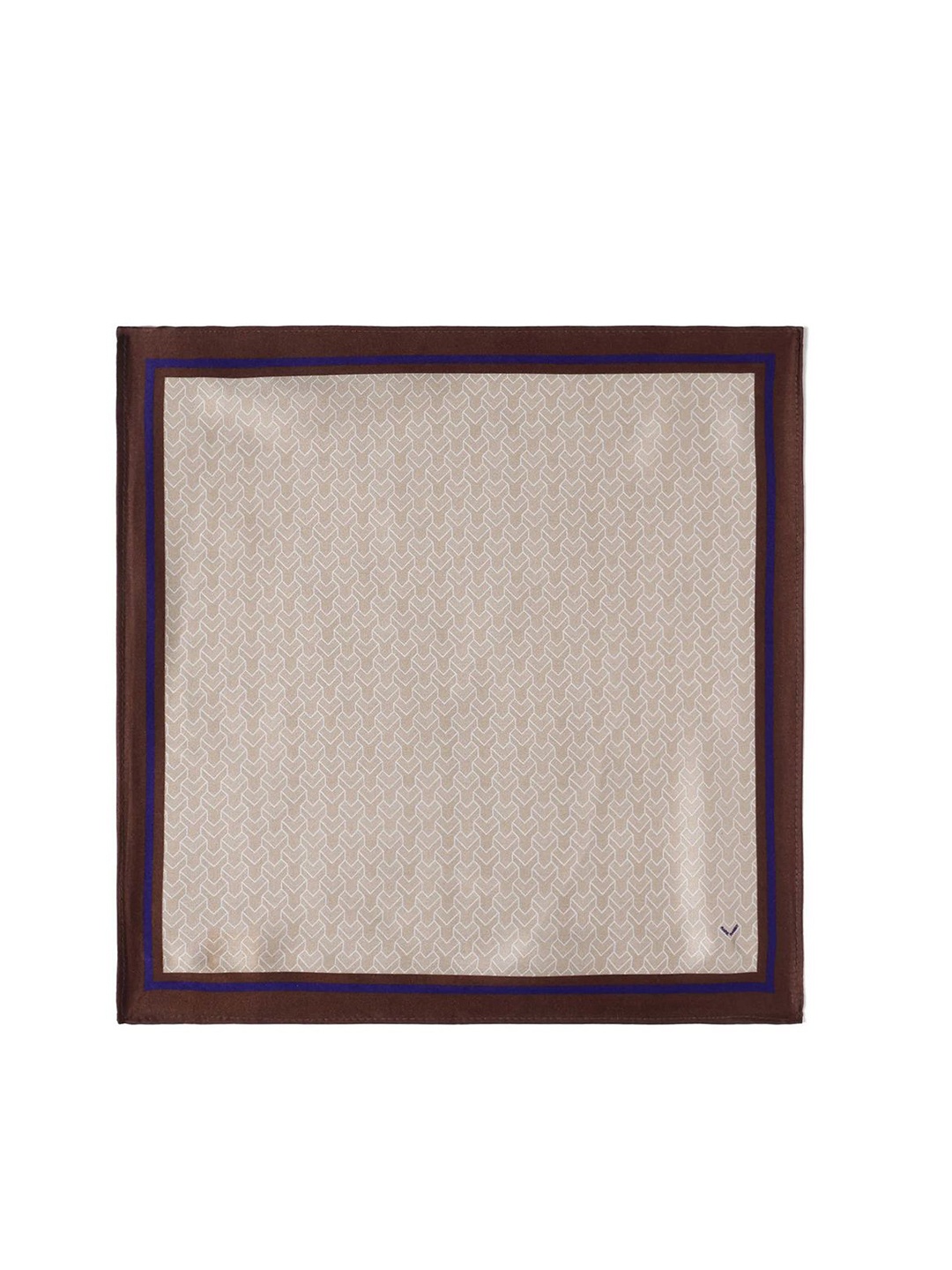 

RARE RABBIT Printed Silk Pocket Square, Beige