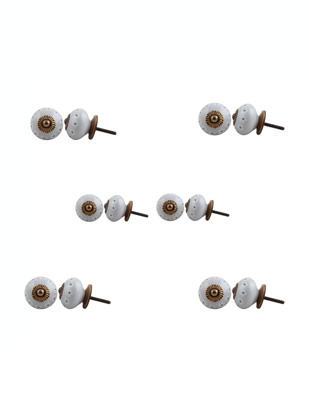 

Indianshelf 6-Pcs Grey Textured Ceramic Knobs
