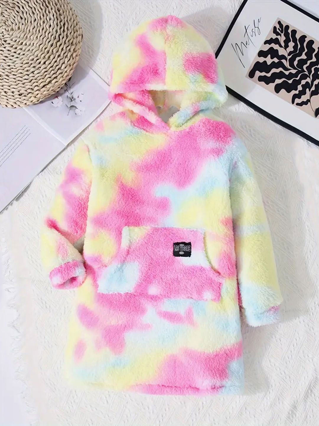 

INCLUD Girls Tie & Dye Hooded Long Sleeves Pullover Sweatshirt, Pink