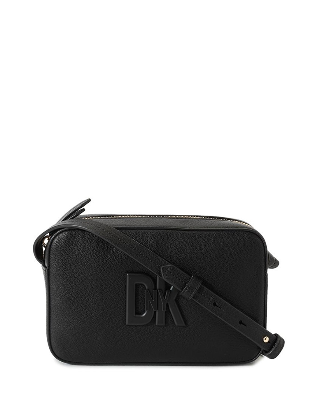 

DKNY Textured PU Structured Sling Bag, Black