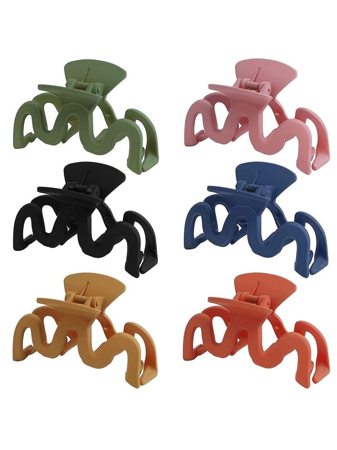 

VAGHBHATT Women Set of 6 Claw Clip, Pink