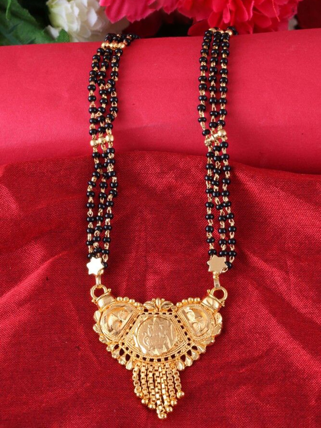 

DIVASTRI One Gram Gold-Plated Beaded Mangalsutra