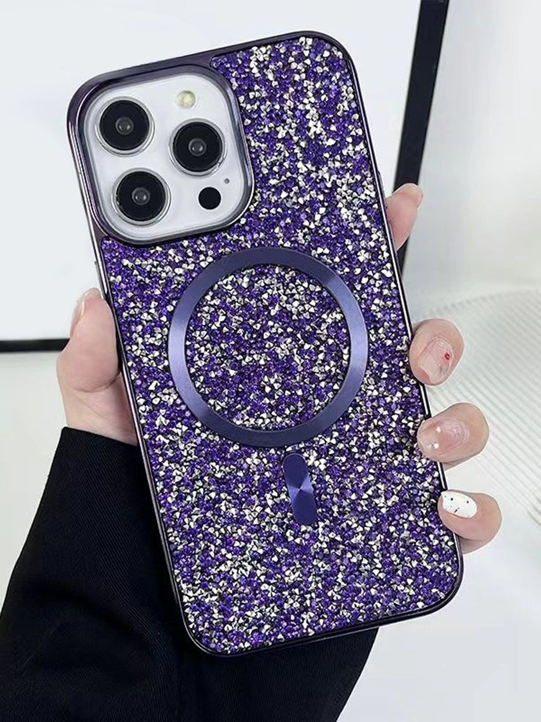 

Luxury Kase Abstract Printed iPhone 15 Pro Back Case Mobile Accessories, Purple