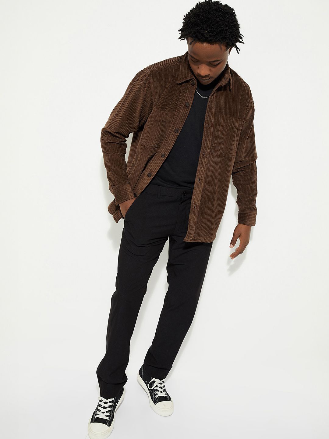 

max URB_N Men Corduroy Overshirt, Brown