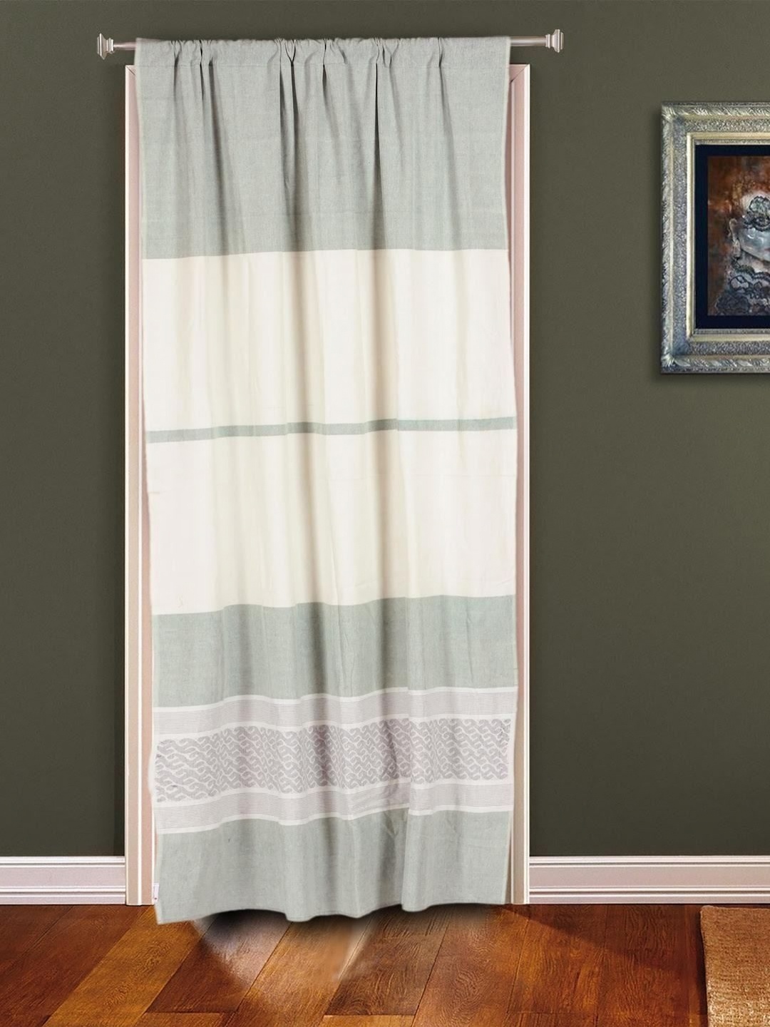 

ArtEastri Green & Cream-Coloured Ethnic Motifs Door Curtain