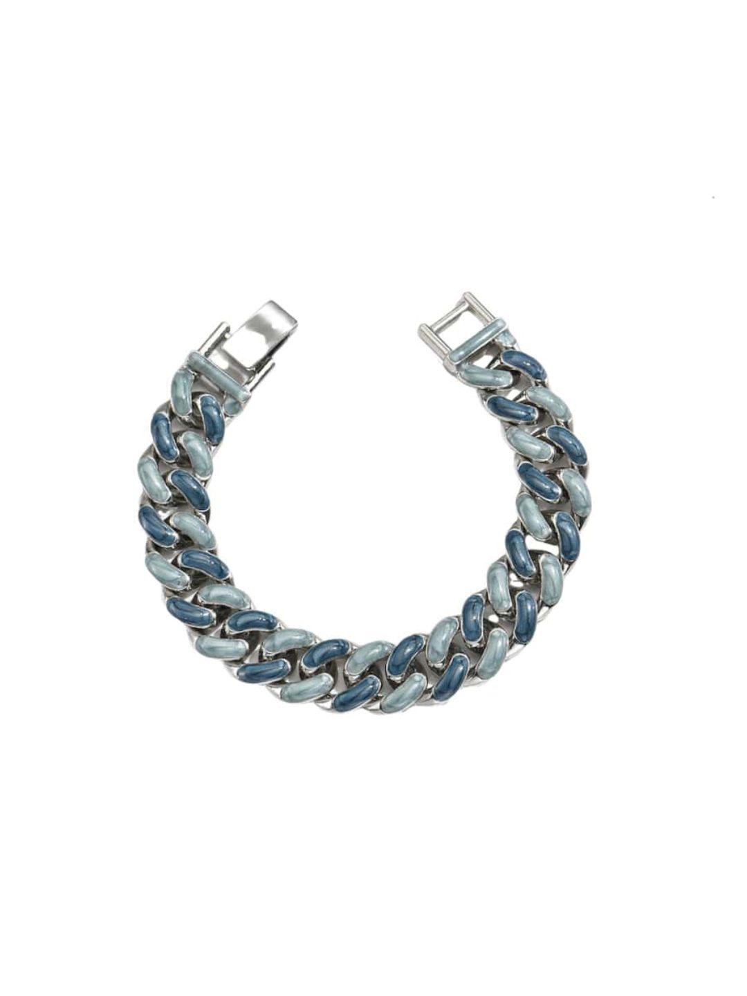 

SUFFIRE Men Rhodium-Plated Wraparound Bracelet, Blue