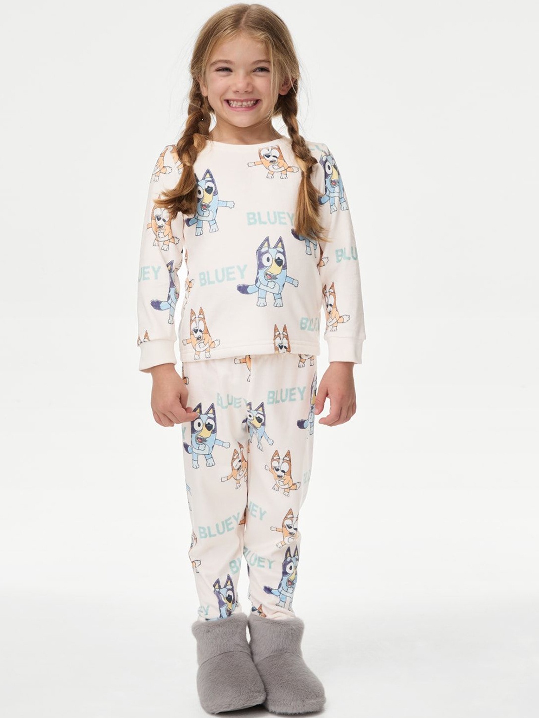 

Marks & Spencer Girls Graphic Printed Night suit, White