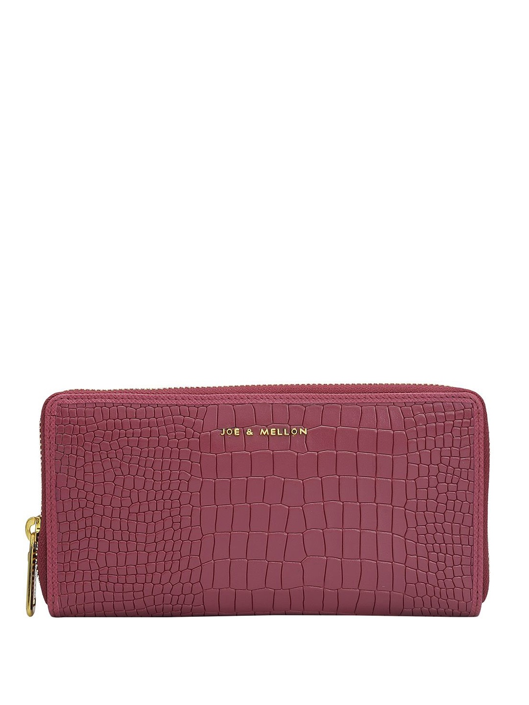 

Joe & Mellon Women Animal Textured Leather Zip Around Wallet, Purple
