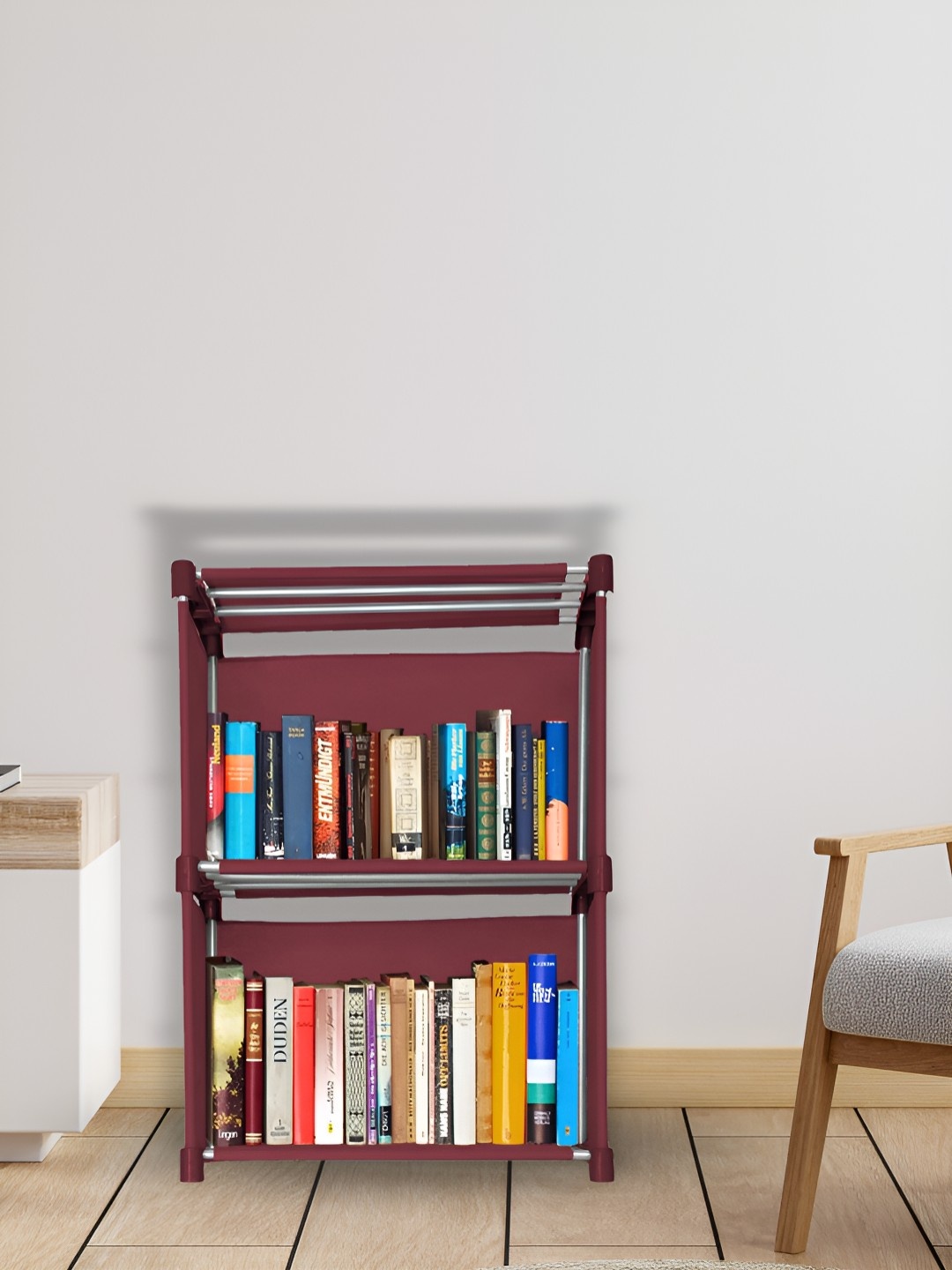 

Decent Hut Red & Grey 3- Tier Storage Book Shelf