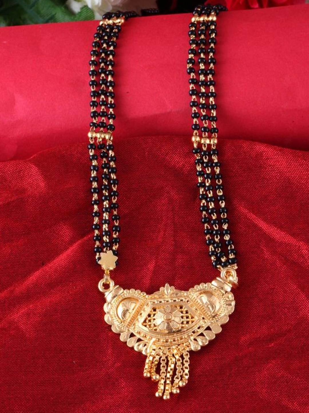 

DIVASTRI Gold-Plated Artificial Beads Mangalsutra