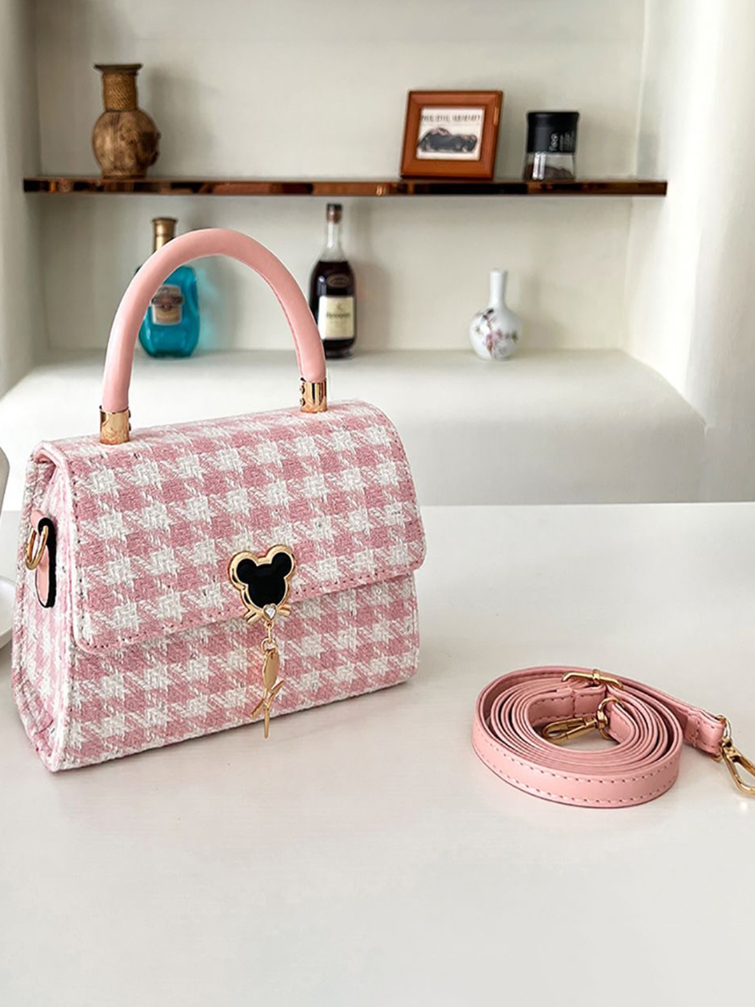 

StyleCast x Revolte Checked PU Sling Bag, Pink