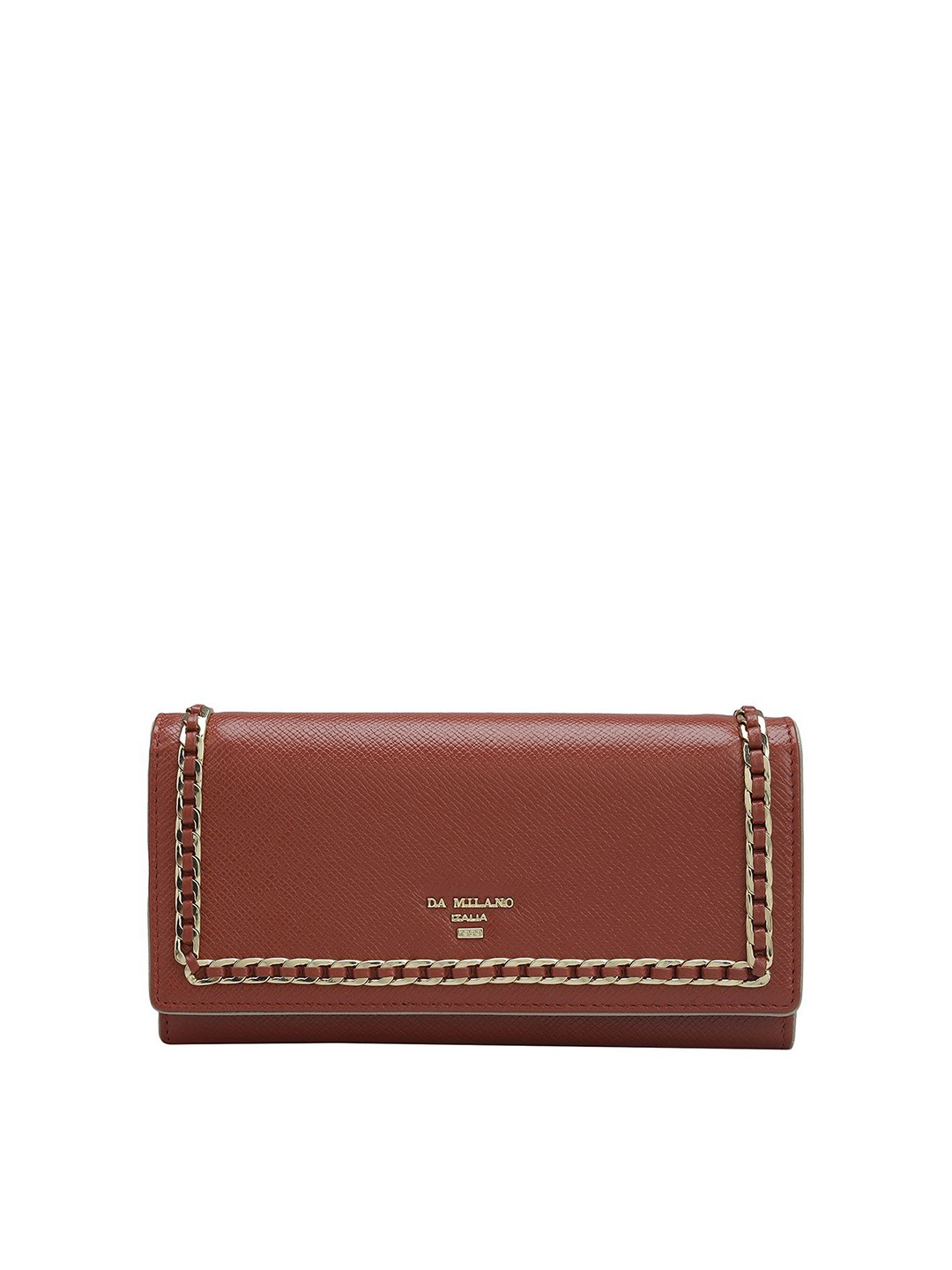 

Da Milano Women Textured Envelope Clutch, Red