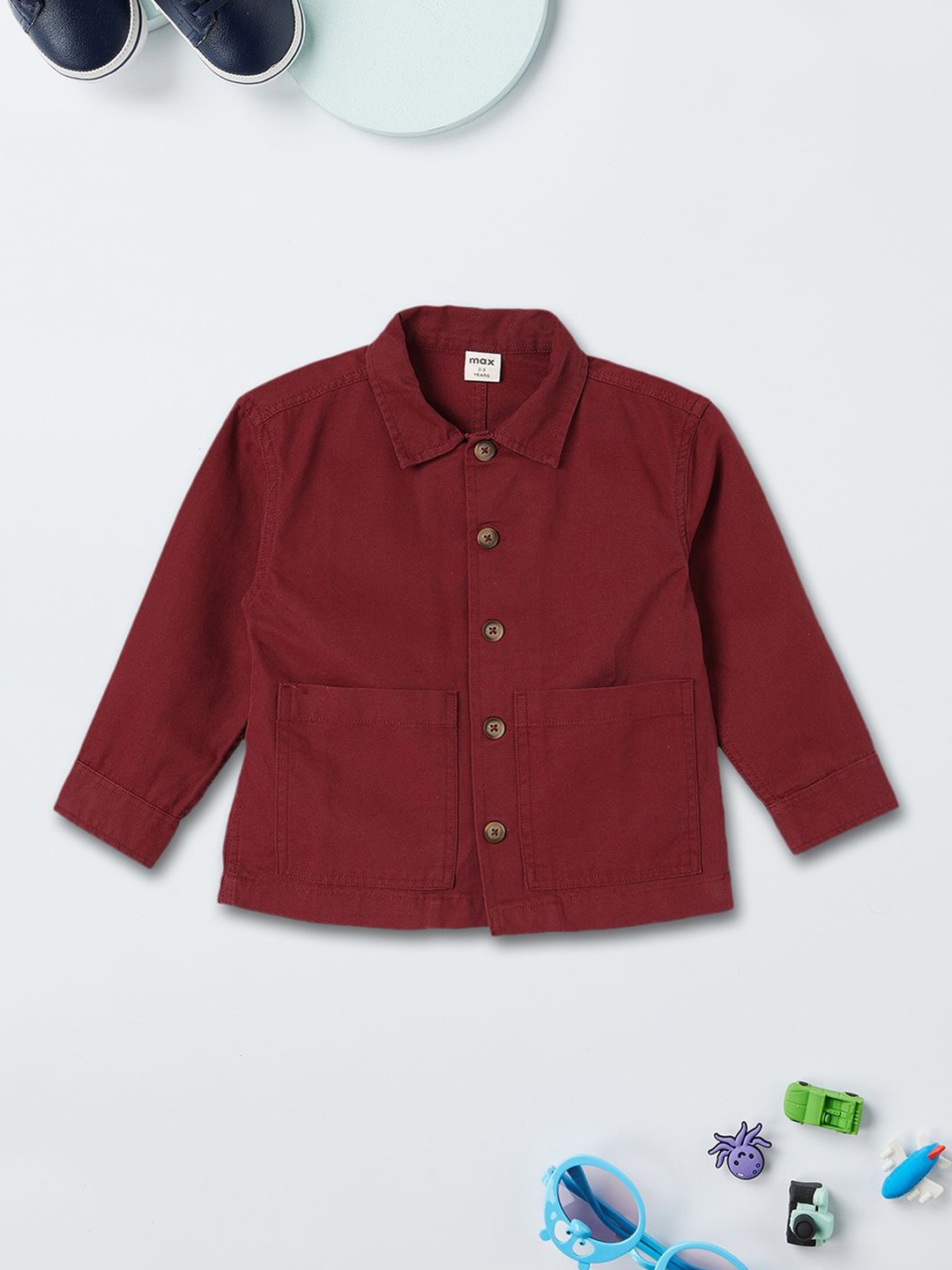 

max Boys Opaque Casual Shirt, Maroon