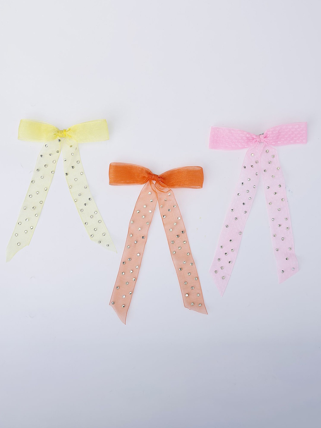 

Choko Girls Set of 3 Embellished Alligator Hair Clip, Orange