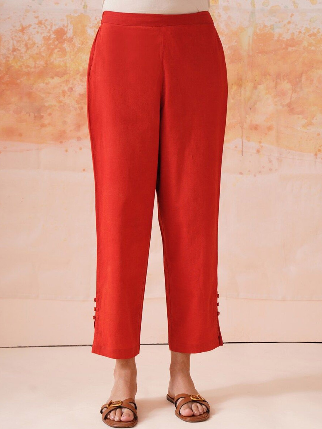

JAYPORE Women Trousers, Red