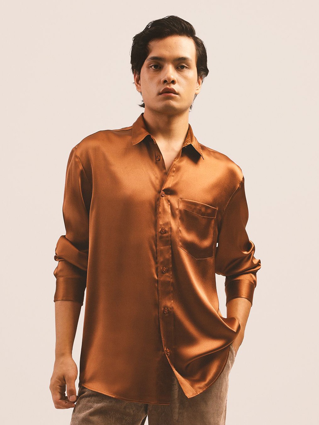 

H&M Full Sleeve Shirt, Brown